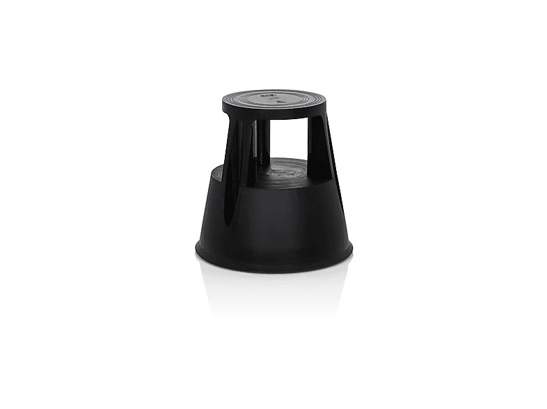hjh OFFICE 830006 TIO-M II metalen opstapkruk met olifantenvoet, TÜV-getest, hoogte 42 cm, maximale belasting 150 kg, zwart, 42 x 28 x 44 cm