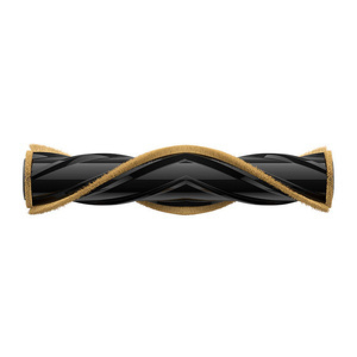 Zwarte borstelrol voor stofzuiger. Zwart en goud design. Getwiste borstel.