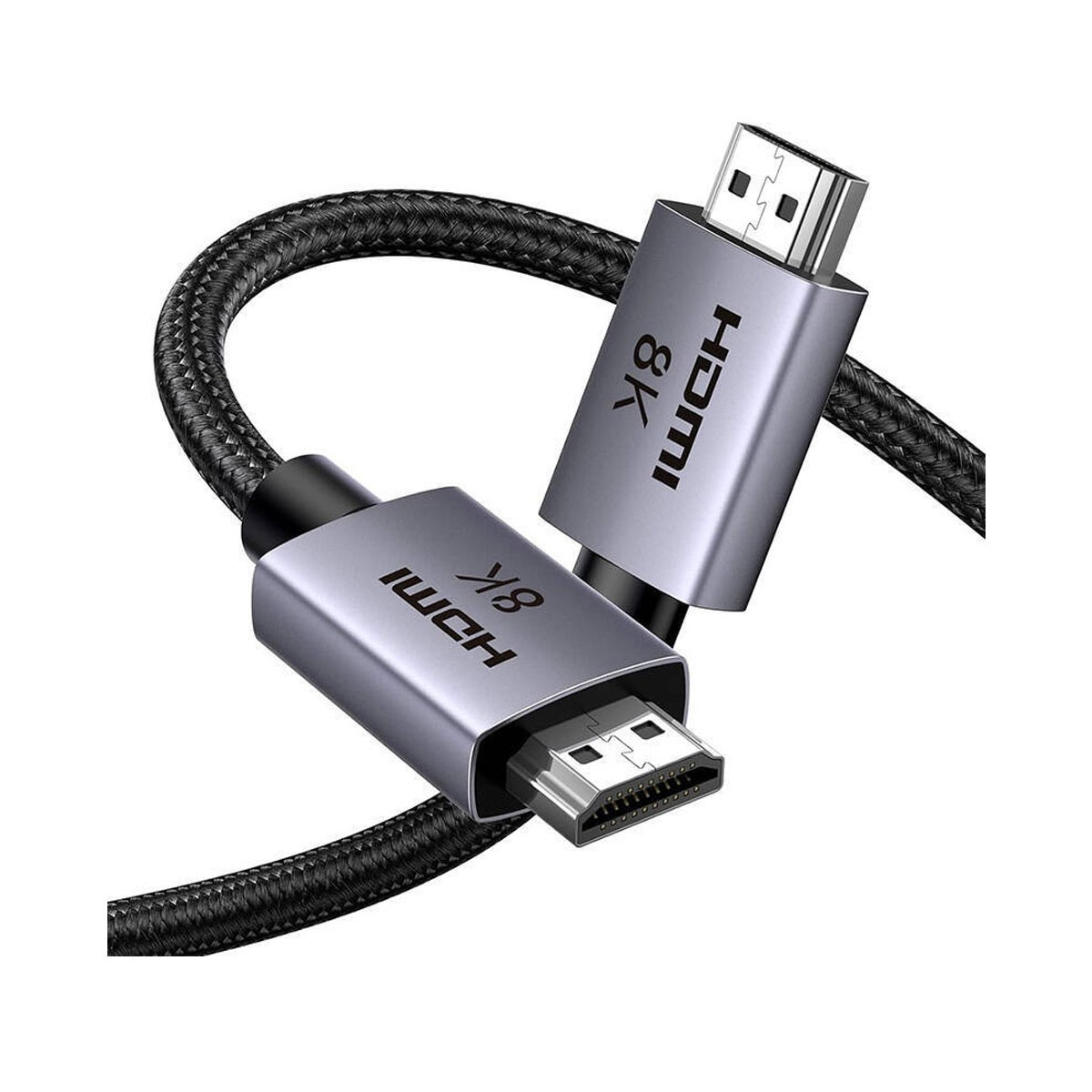 Dwa kable HDMI ze złączami HDMI. Białe tło. Marka UGREEN.
