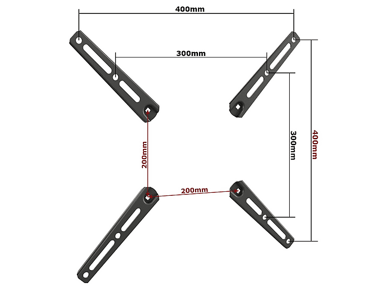 TooQ VMA0200-B Adattatore VESA 200x200 Per Monitor 23-42 Pollici, Supporto Universale In Metallo, Fino A 30 Kg, Nero - 2