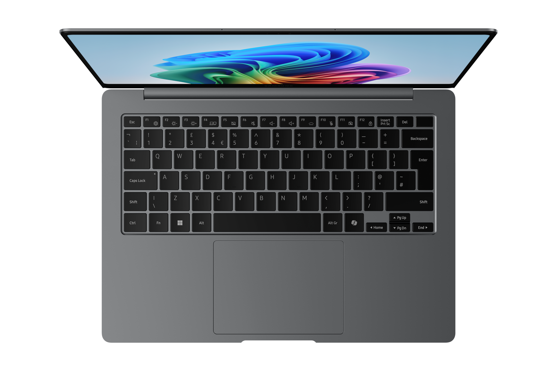 Widok z boku zamkniętego laptopa, pokazujący cienki profil i porty wzdłuż krawędzi.