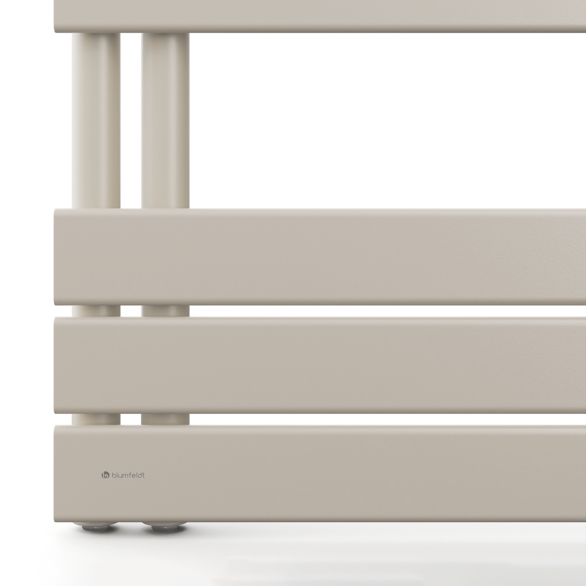Un pannello di vetro verde chiaro minimalista con un bordo di luce gialla, su uno sfondo bianco.