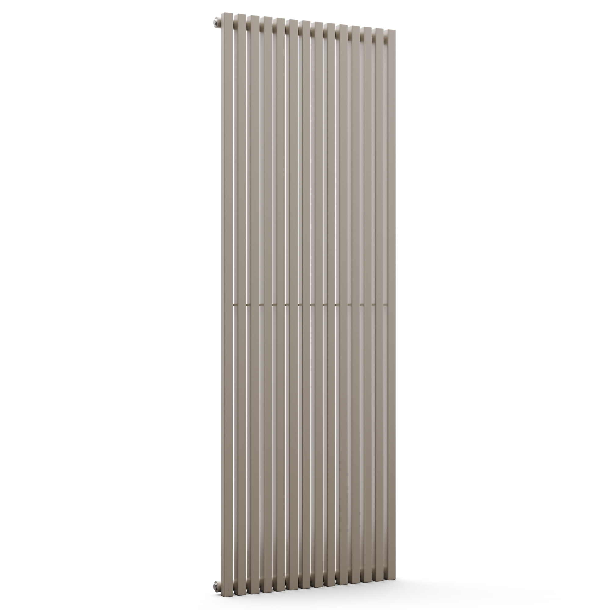 Un divano lounge grigio con due sezioni, su sfondo bianco.