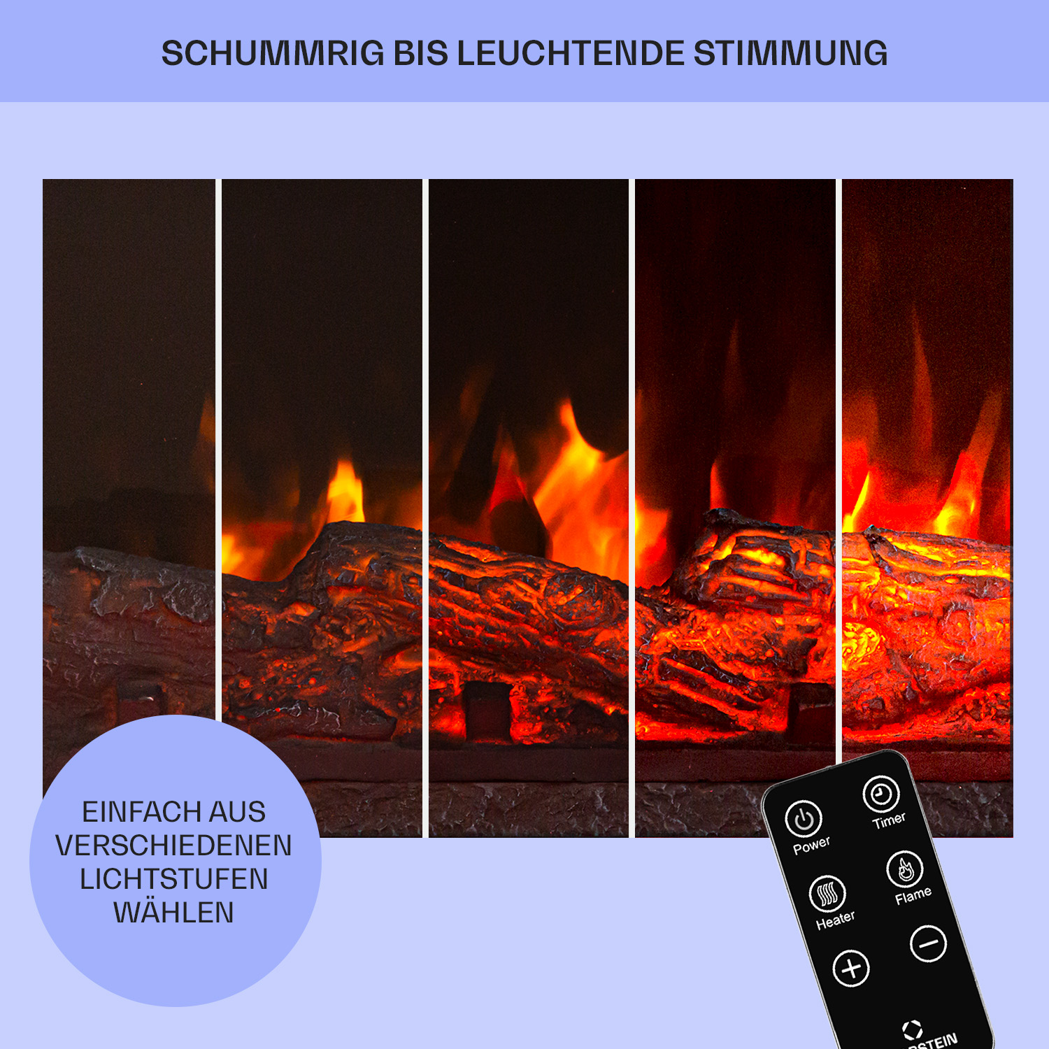 Elektrischer Heizstrahler für den Außenbereich mit schwarzem, zylindrischem Design und Griff.