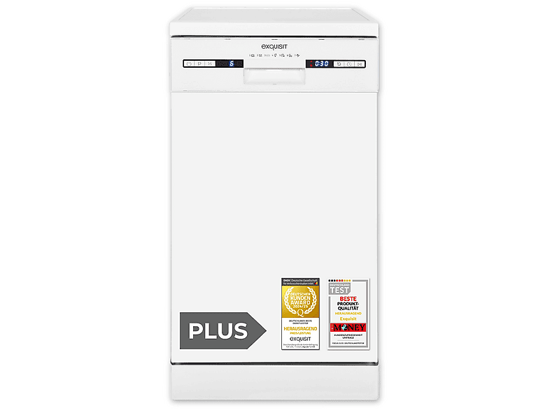 EXQUISIT GSP59309-030E Geschirrspüler (Freistehend mit Unterbaumöglichkeit (Besteckkorb, 448 mm breit, 49 dB (A), E)
