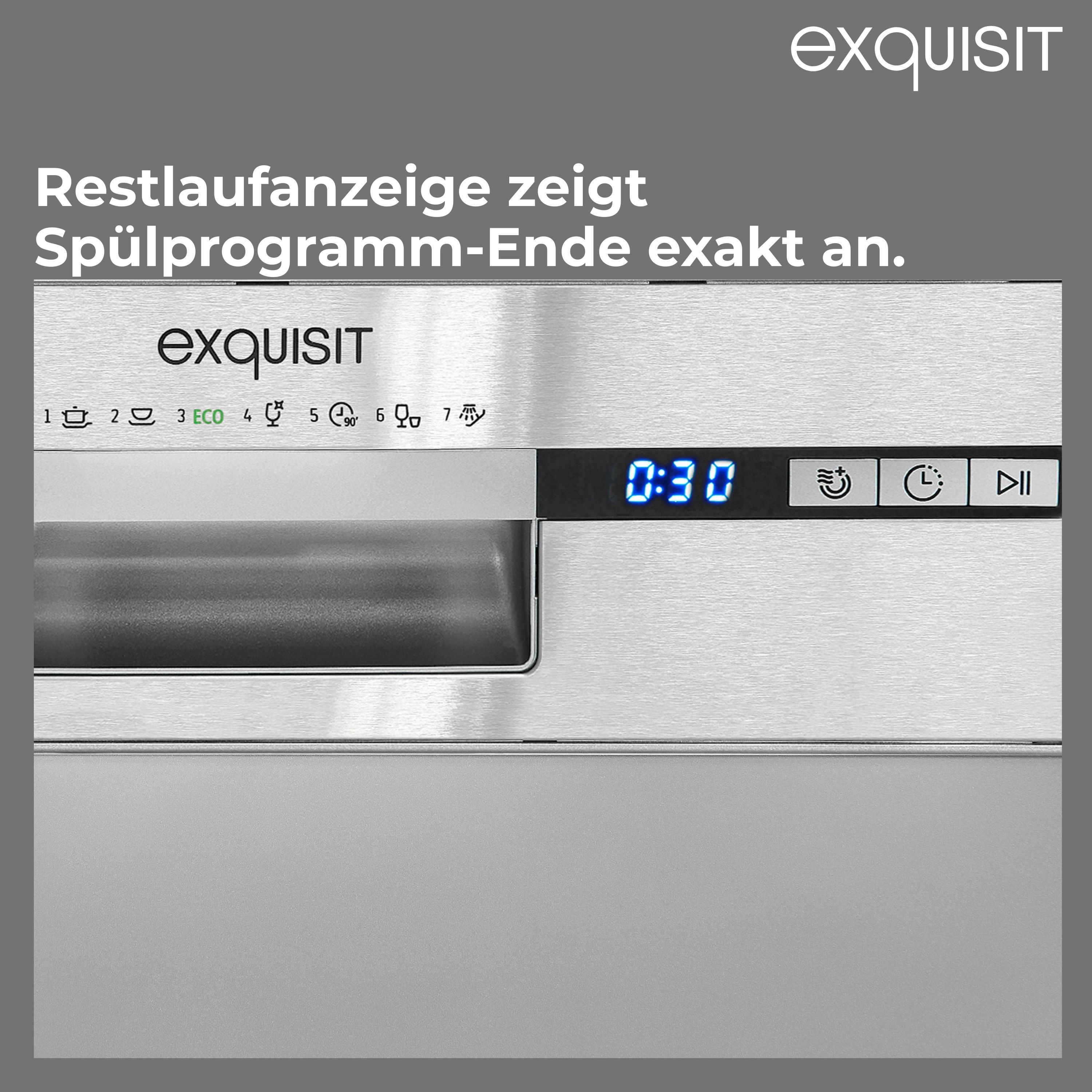 Nahaufnahme eines Geschirrspüler-Bedienfelds, das die Restzeit anzeigt.