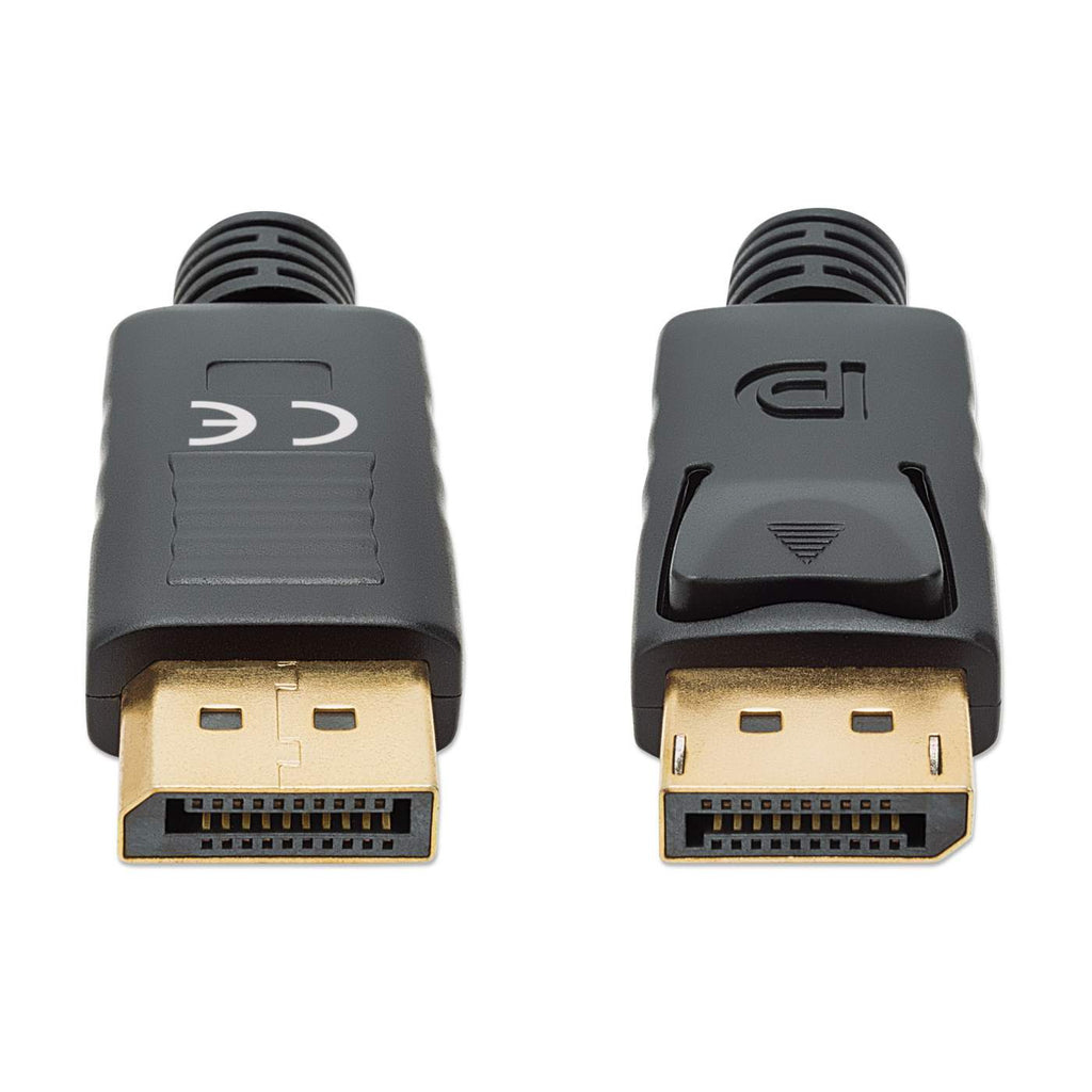 Nahaufnahme von zwei schwarzen DisplayPort-Anschlüssen.