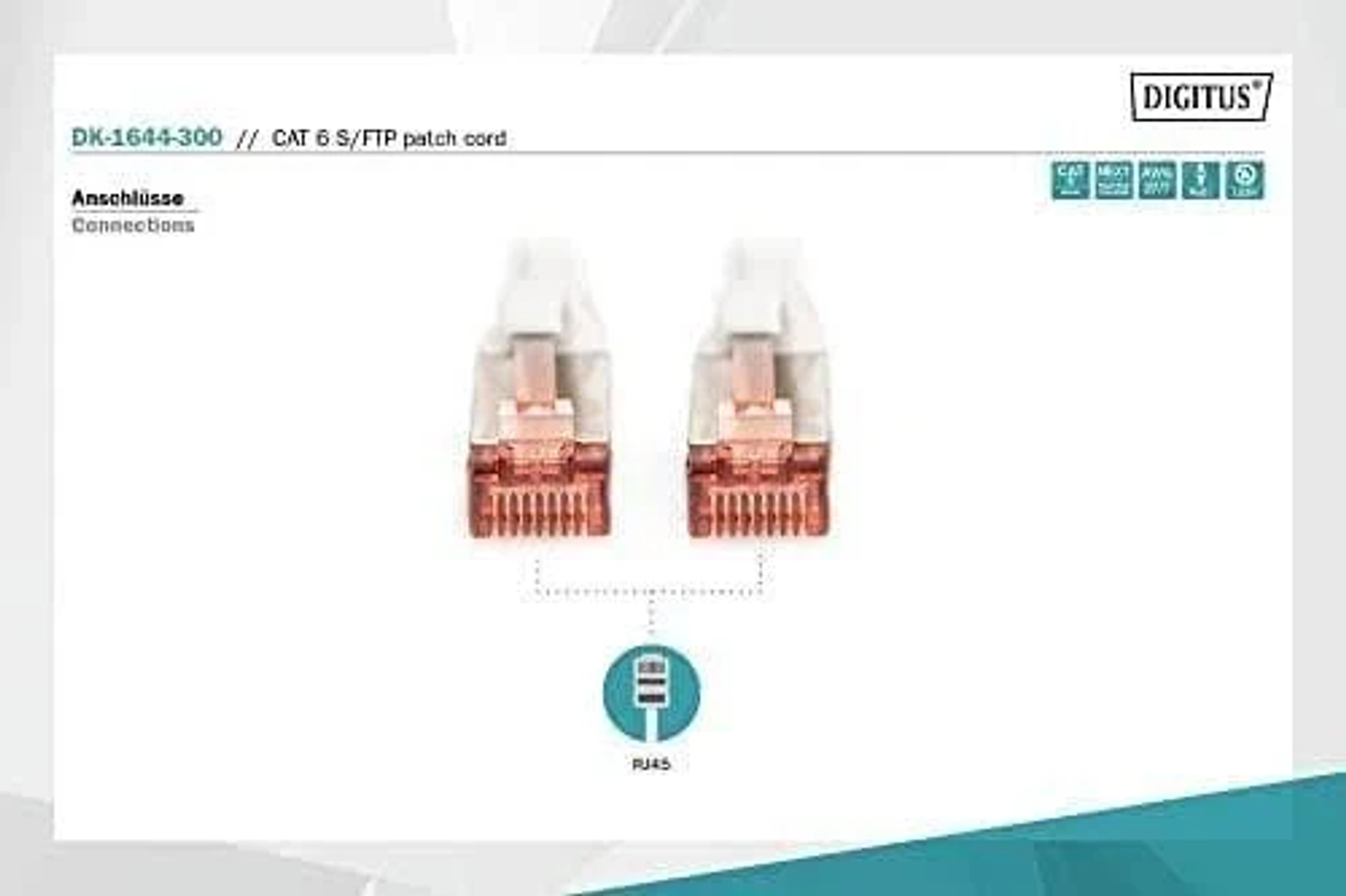 Nahaufnahme von zwei Netzwerkanschlüssen mit RJ45-Symbol.