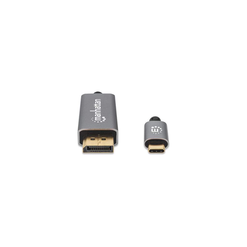 Zwei graue Manhattan-Adapter mit USB-C- und HDMI-Anschlüssen.