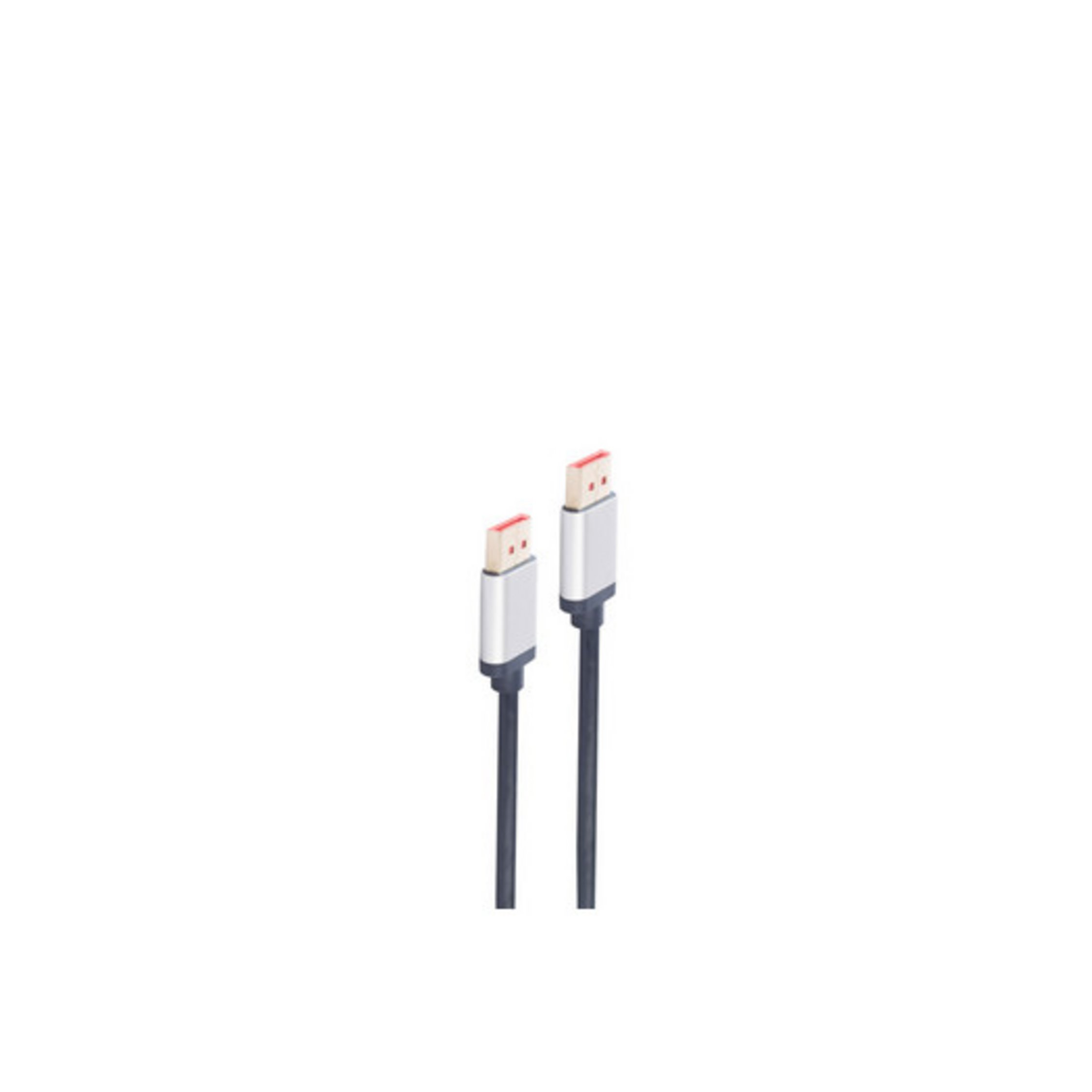 Zwei USB-C-Kabel mit weißen und roten Steckern, schwarze Drähte, auf weißem Grund.