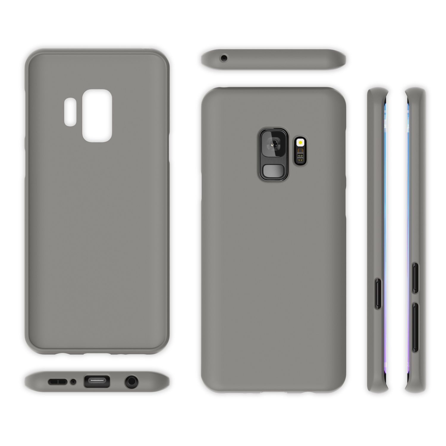 Graue Handyhüllen für ein Telefon.