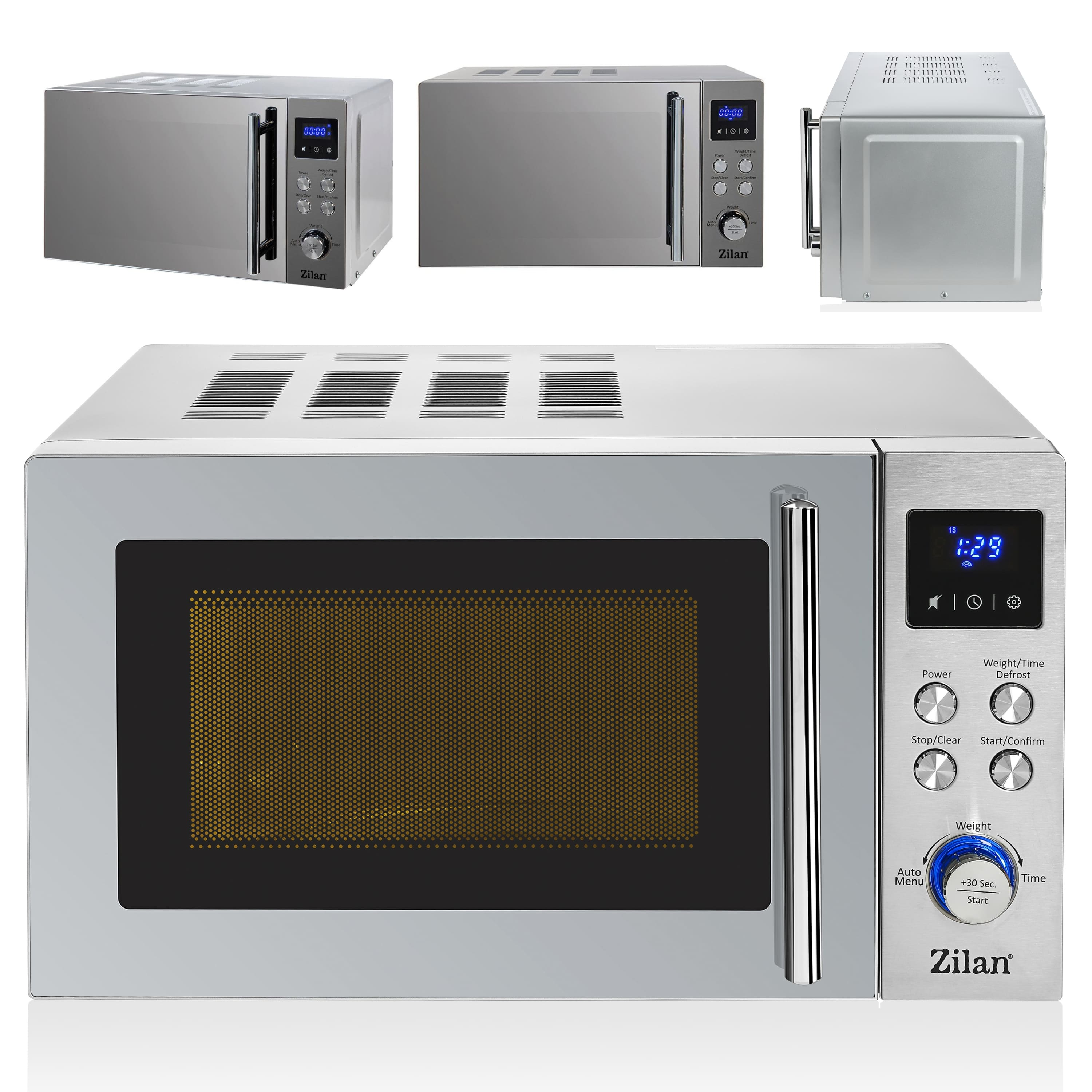 ZILAN ZLN1238 700 W Dijital 6 Seviye Buz Çözme Paslanmaz Çelik 20 l Mikrodalga Fırın Gri