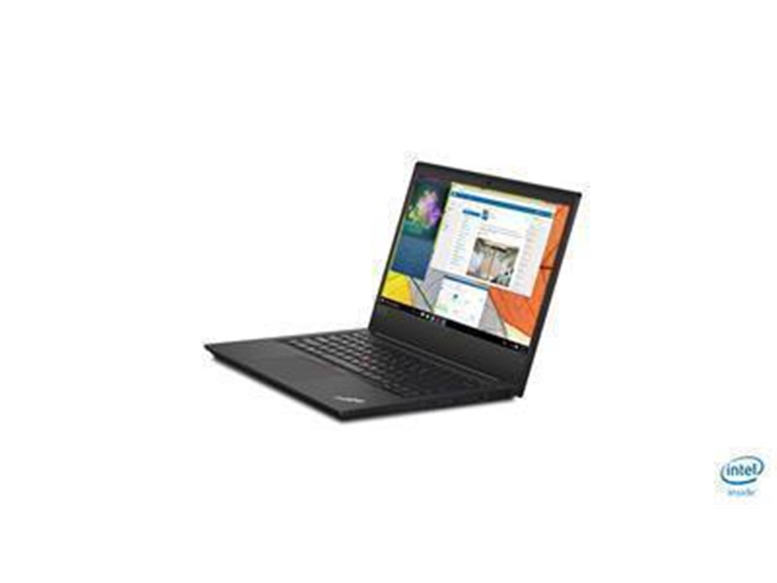 Ein schwarzer Laptop-Computer auf einer weißen Oberfläche, wobei der Bildschirm eine Webseite anzeigt.