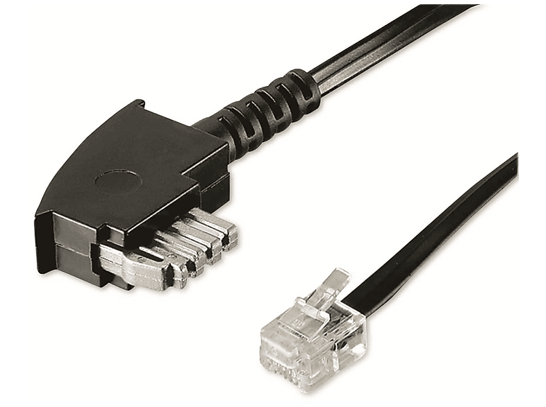 Cavo Telefonico Goobay 3 Metri Nero - Spina TAE-F A RJ11 - Compatibile Con Siemens Euroset E Gigaset