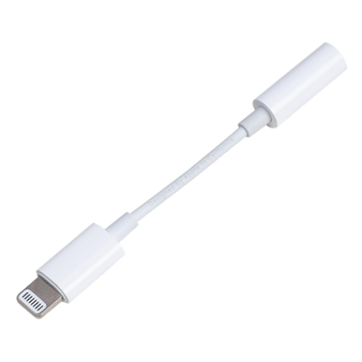 Adattatore da Lightning a Lightning bianco. Sfondo bianco.