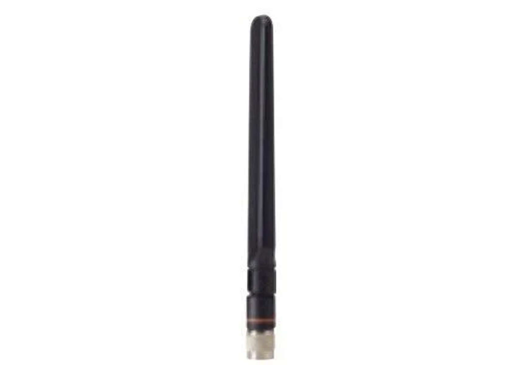 Antena blanca con secciones articuladas y base plateada.