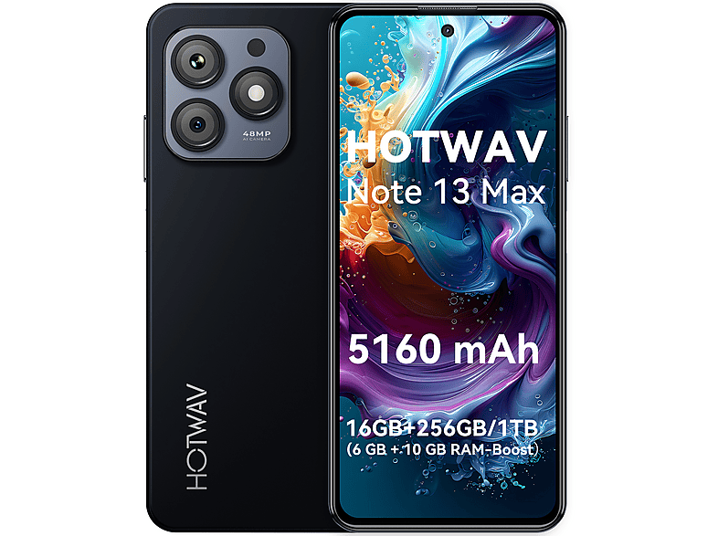 HOTWAV Note 13 Max 256 GB Schwarz Android handy, 5160 mAh Dual SIM | SATURN