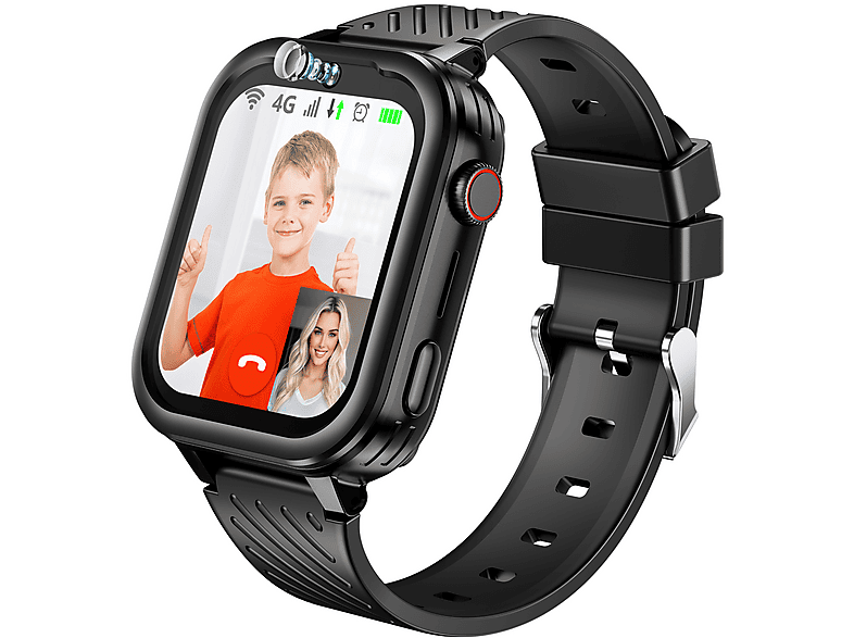 RALIO D39 Kinder Smartwatch Silikon, 240 mm, Rosa/Blau/Schwarz