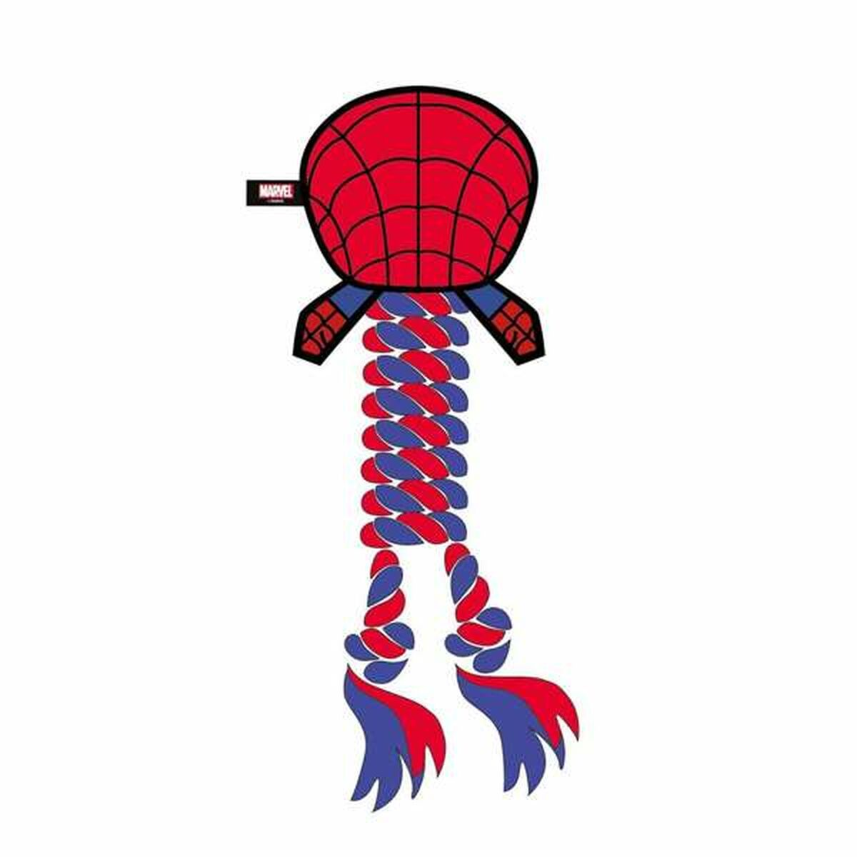 Spider-Man Spielzeug. Roter Kopf, blau-roter Seilkörper, rot-blaue Beine.