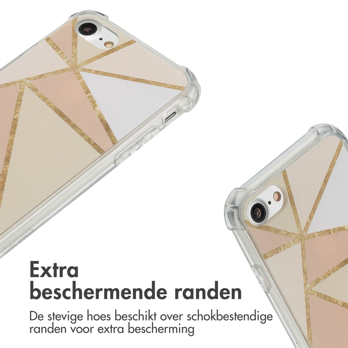 Coques de téléphone avec motif géométrique, sur fond blanc.