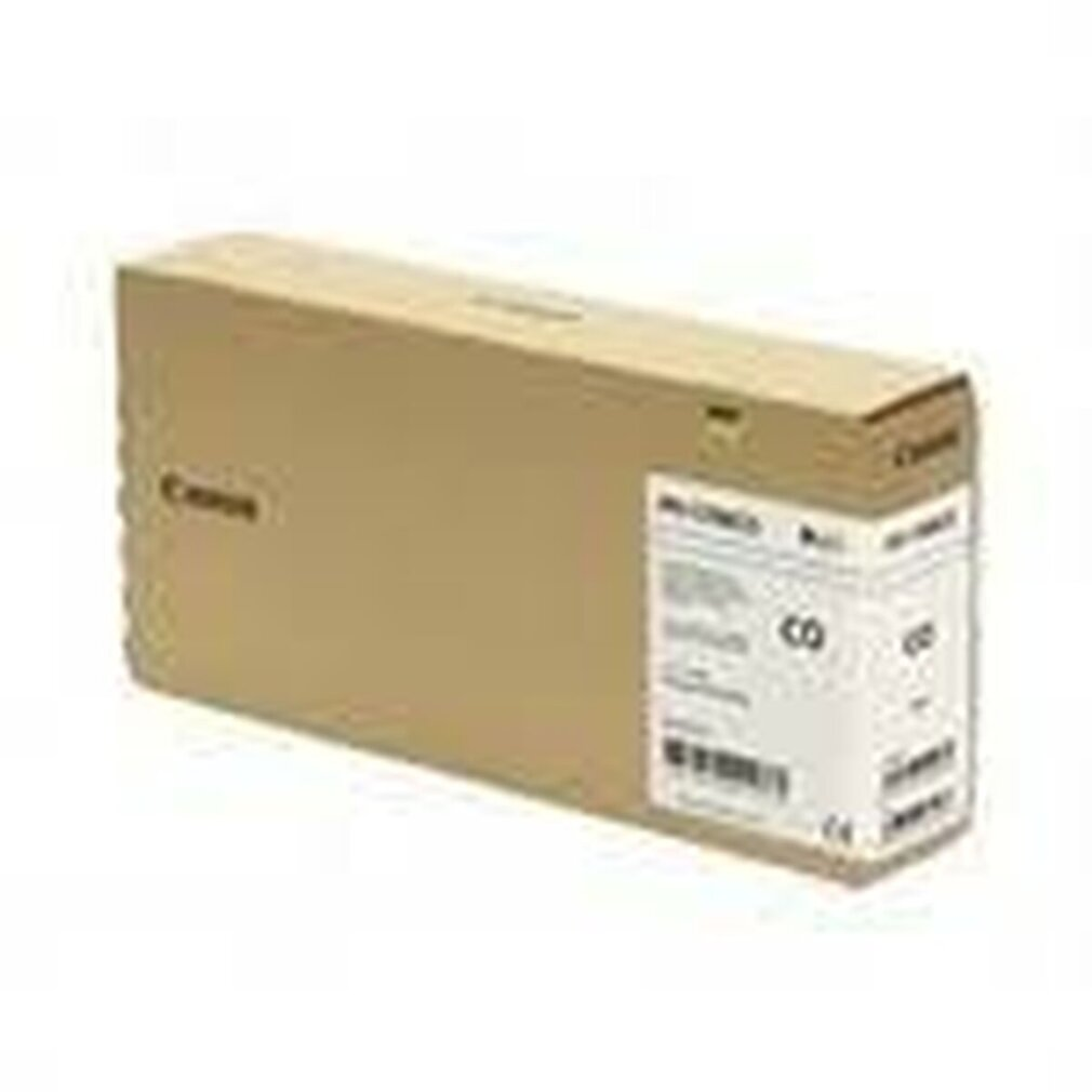 Canon tonercartridge doos, bruin met wit label.