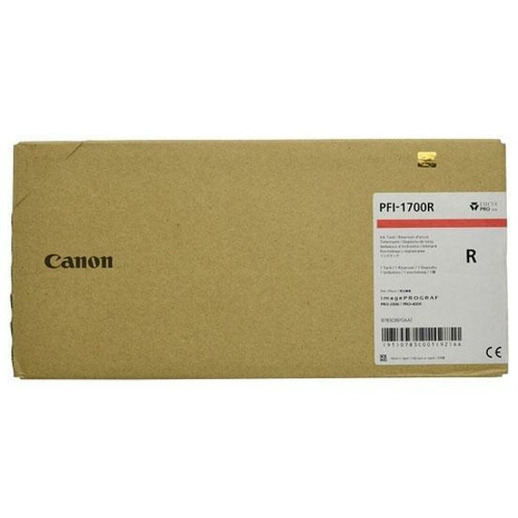 A brown Canon box labeled PFI-1700R, with product information and a white background.