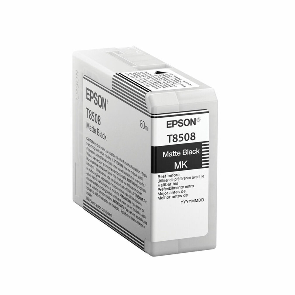 Cartuccia d'inchiostro Epson T8508 Matte Black, con dettagli del prodotto stampati sull'etichetta.
