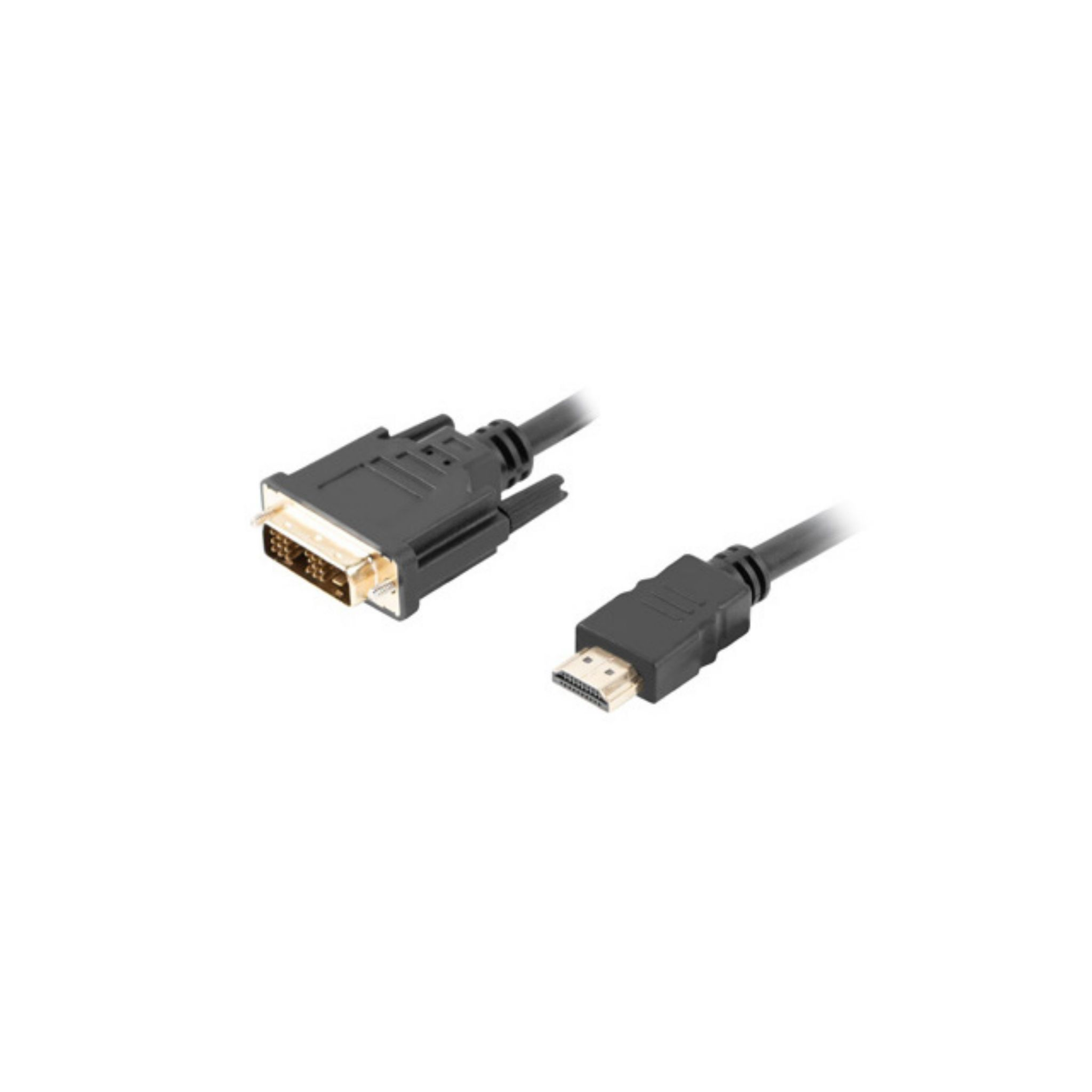 Cavo HDMI a DVI, nero, con sfondo bianco.