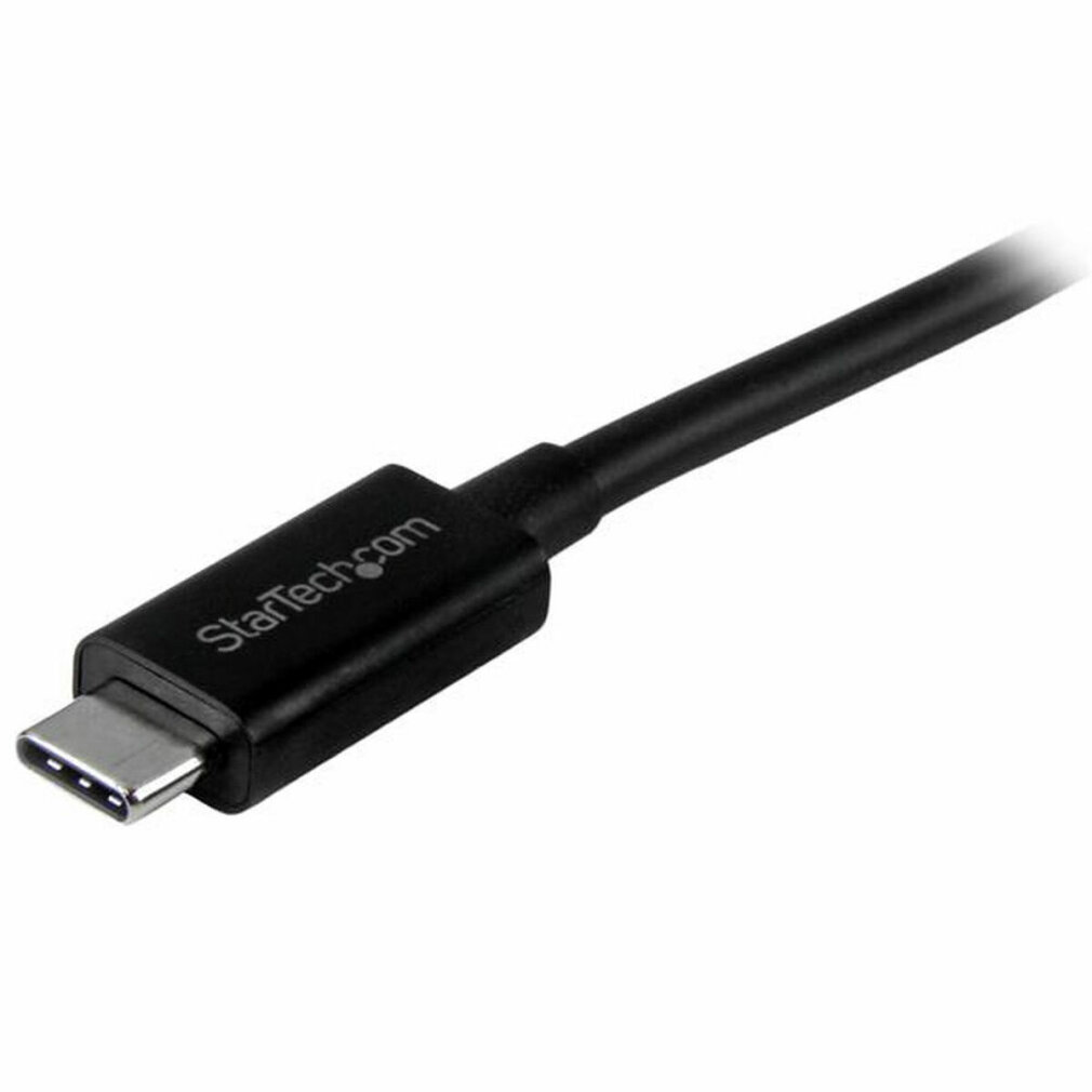 Kabel USB-C. Kabel jest czarny i ma logo StarTech.com.