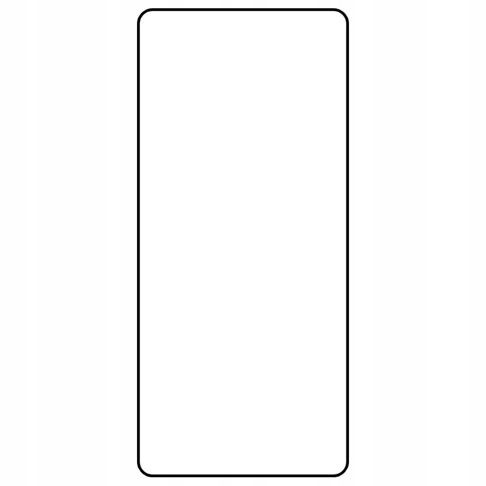 Przezroczysty ochraniacz ekranu do telefonu. Ma czarną obwódkę.