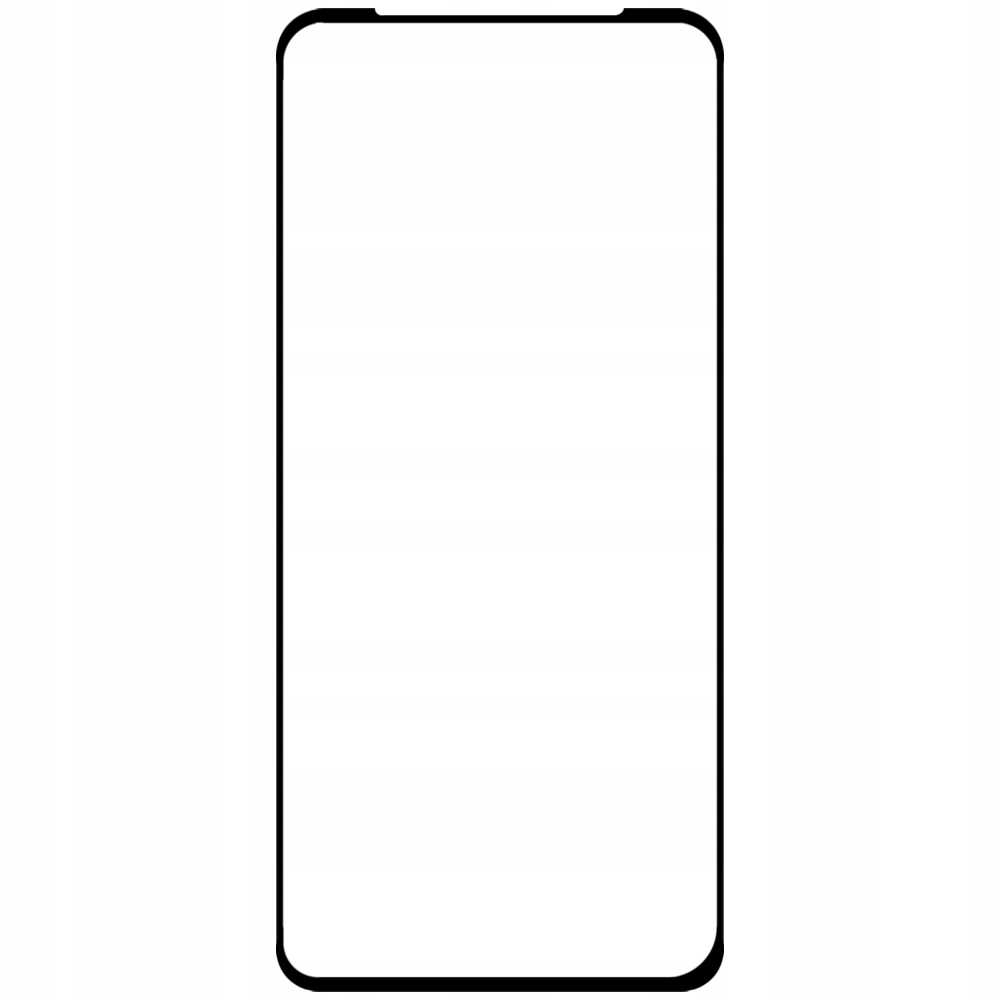 Przezroczysta ochrona ekranu do telefonu. Czarna ramka i prostokątny kształt.