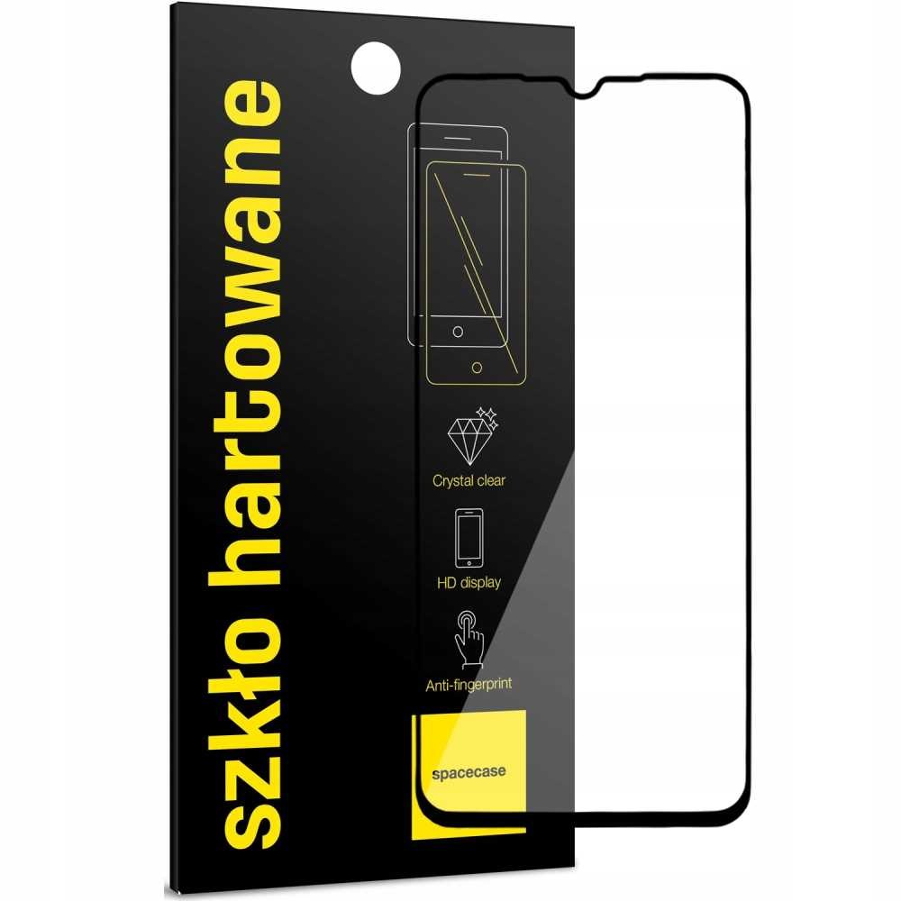 Opakowanie na ochraniacz ekranu. Tekst w kolorze żółtym. Ilustracje funkcji. Zawiera naklejki prowadzące i pochłaniacz kurzu.