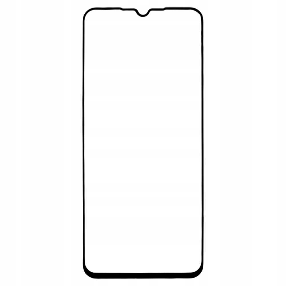 Ochraniacz ekranu telefonu. Czarny kontur na białym tle. U góry małe wcięcie.