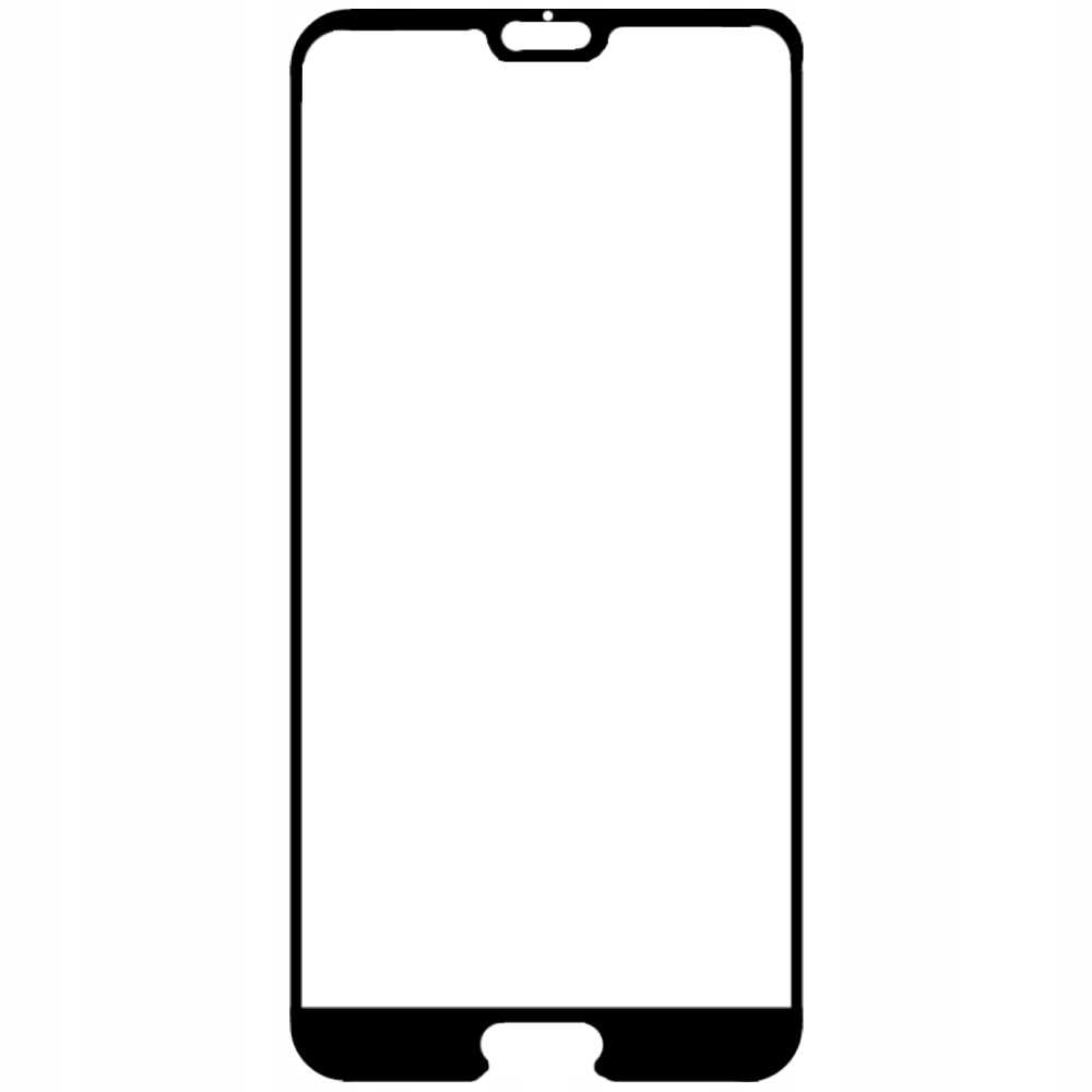 Przezroczysta ochrona ekranu do smartfona. Ma wycięcie na przedni aparat i głośnik.