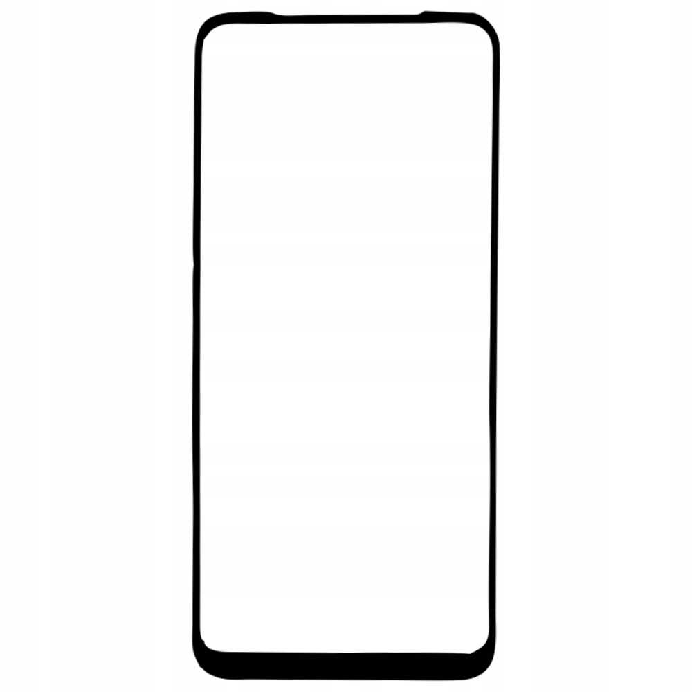 Przezroczysty ochraniacz ekranu z czarną obwódką, do smartfona.