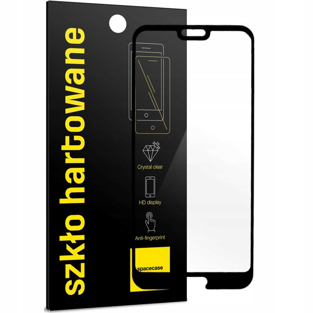 Opakowanie z ochraniaczem ekranu. Opakowanie ma obrys telefonu i tekst opisowy.