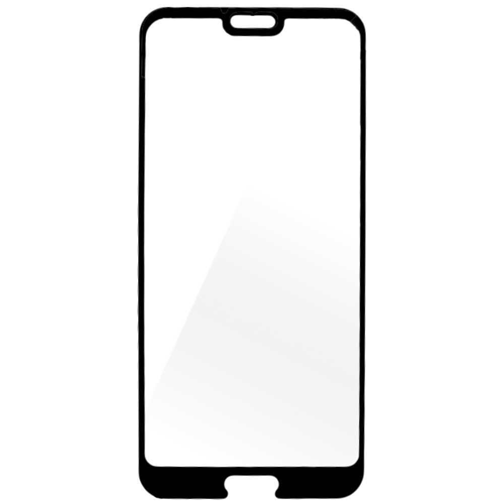 Przezroczysta folia ochronna na ekran telefonu, prostokątna z zaokrąglonymi krawędziami, z wycięciem u góry i u dołu.