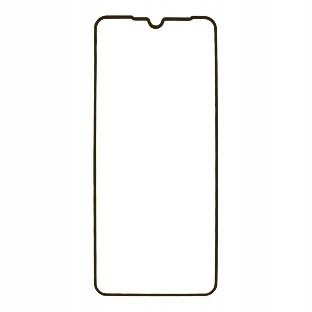 Wycięcie ochraniacza ekranu telefonu. Ma wcięcie u góry. Tło białe.