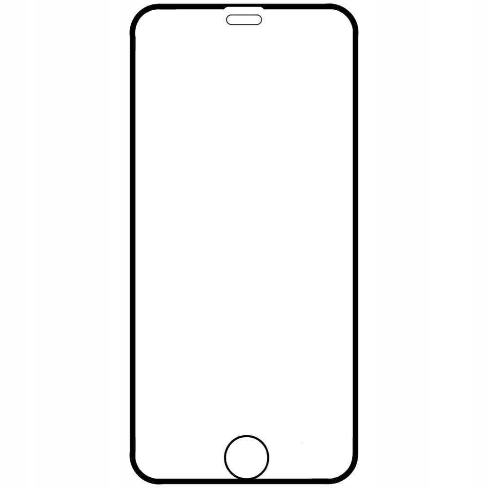 Ochrona ekranu z czarną ramką, otworem na przedni aparat i okręgiem.