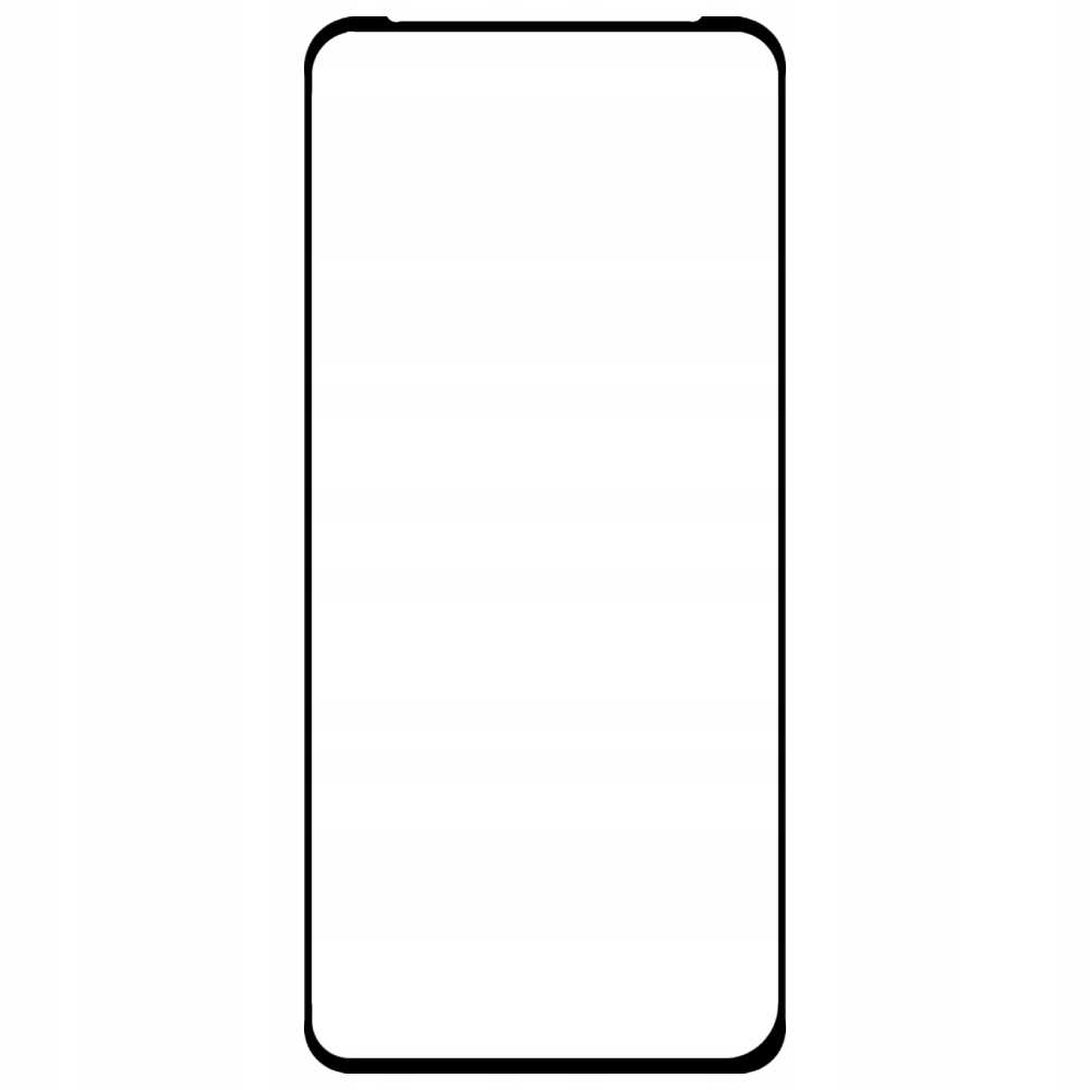 Ochraniacz ekranu telefonu z czarnymi obramowaniami, przezroczysty pośrodku, na białym tle.
