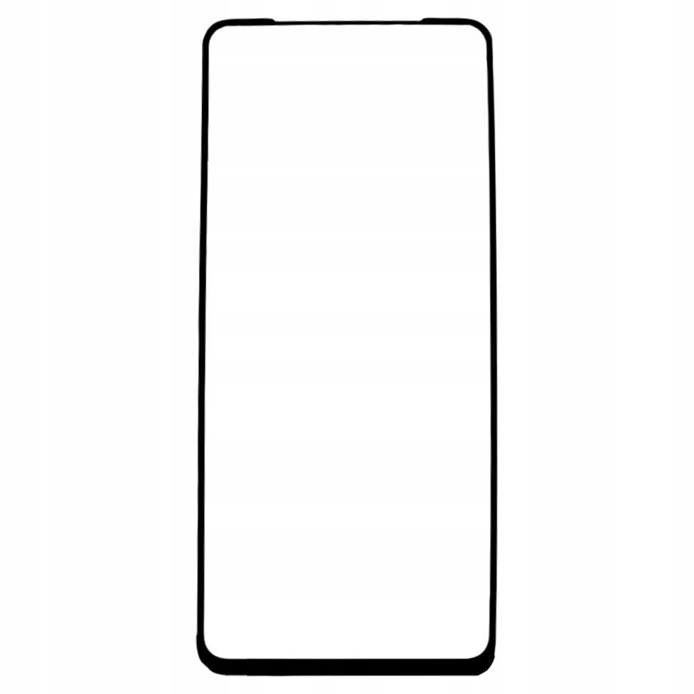 Ochraniacz ekranu telefonu z czarnymi obramowaniami, przezroczysty pośrodku, na białym tle.