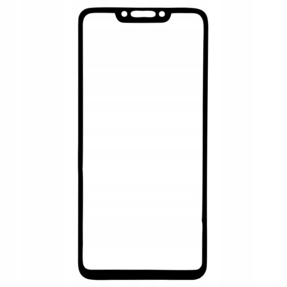 Czarny ochraniacz ekranu. Ochraniacz ma czarną ramkę i wcięcie na aparat u góry.