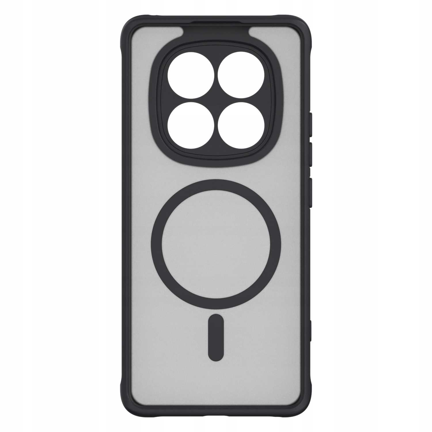 Jasnoszara obudowa telefonu z czterema obiektywami aparatu i pierścieniem magnetycznym z tyłu.