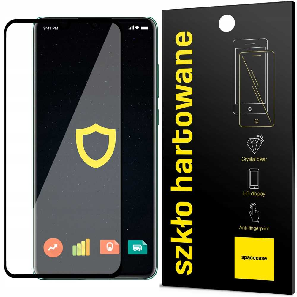 Telefon i opakowanie ochronne ekranu. Ochraniacz ekranu jest po lewej stronie.