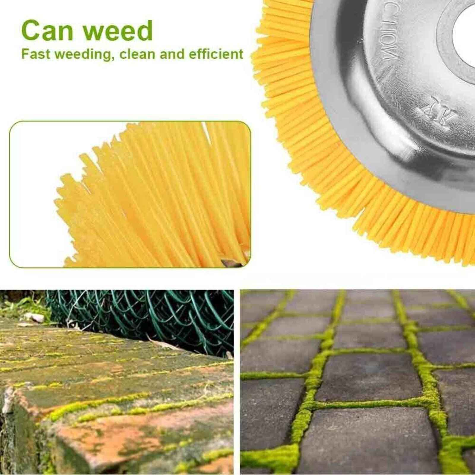 Ein Werkzeug mit gelben Borsten und Metallbasis.