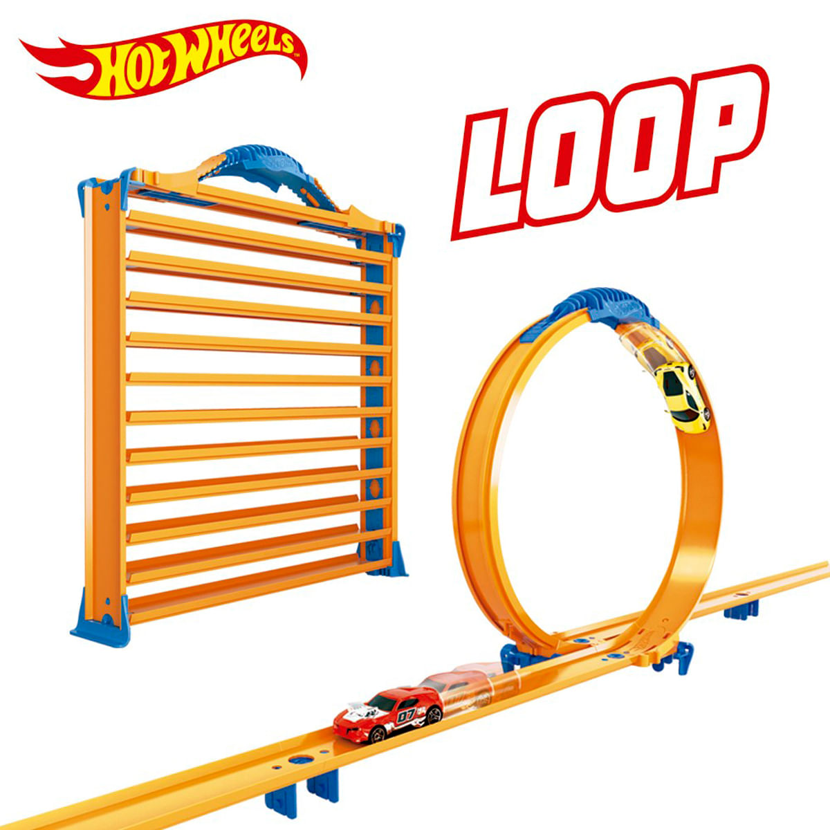 Hot Wheels Streckenset mit einer Schleife und einer Rampe.