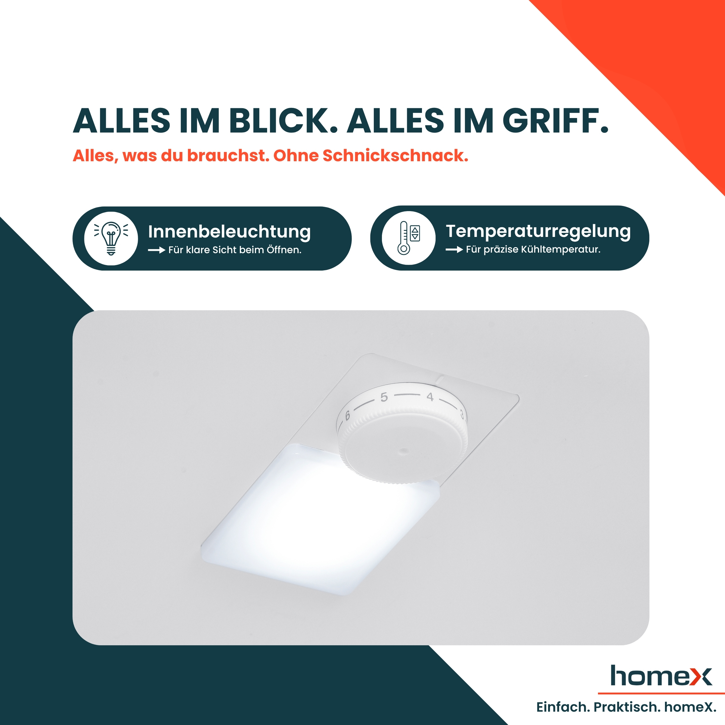 Ein weißer Hintergrund mit Text und grafischen Elementen, die ein Bedienfeld zeigen.