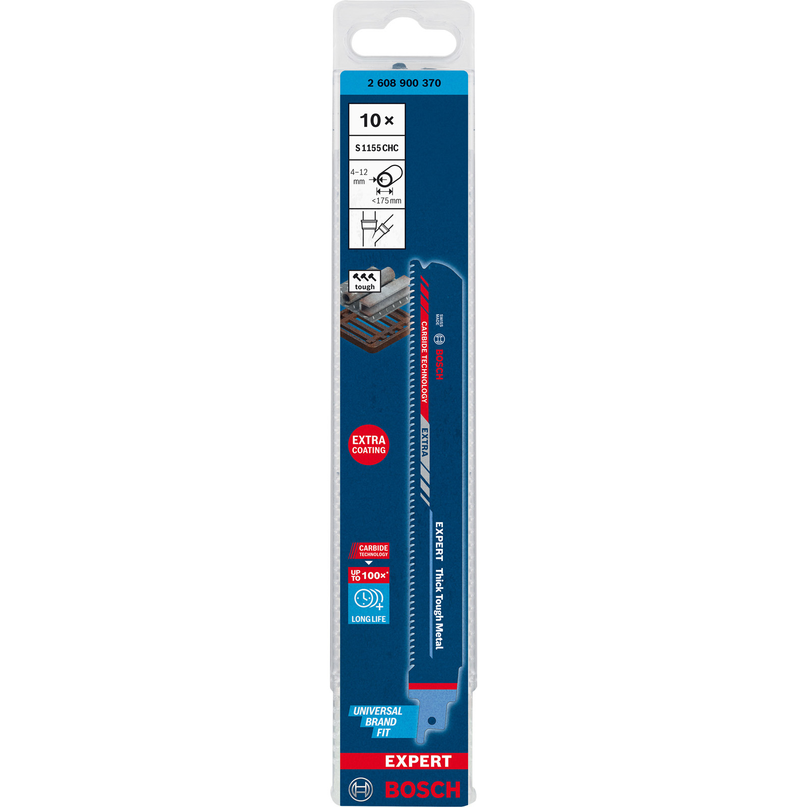Bosch Expert Metallsägeblatt in einer blau-weißen Verpackung mit Produktinformationen.