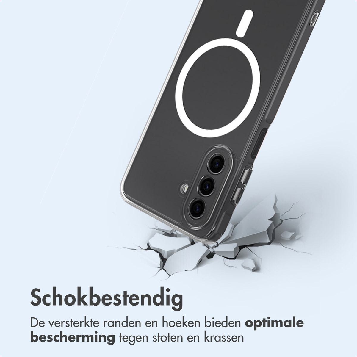 Une coque de téléphone avec un cercle blanc et des lignes. La coque protège le téléphone.