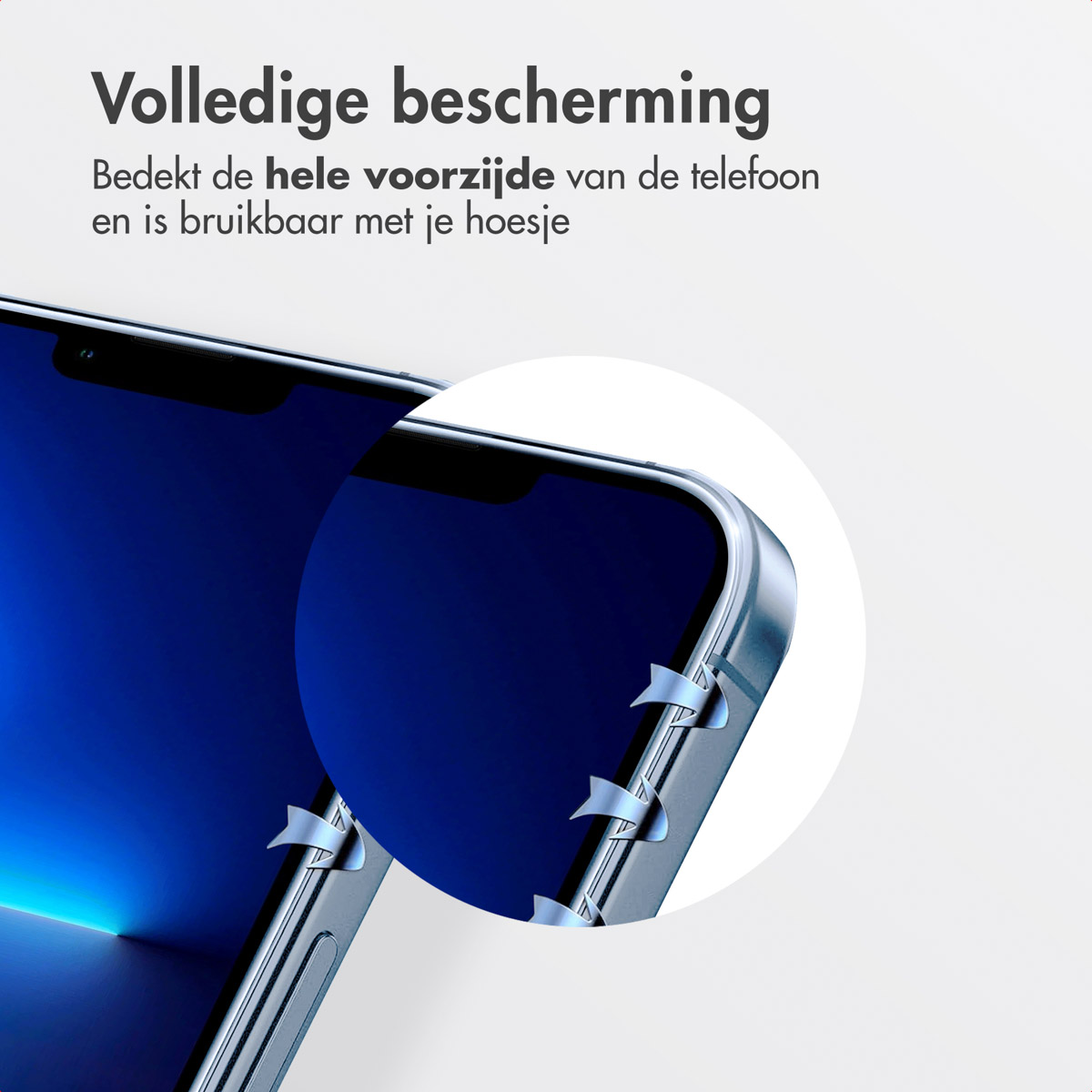 Close-up of a phone screen showing full coverage protection.